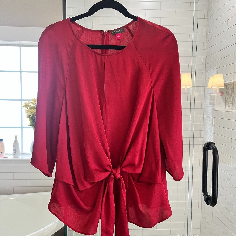 Vince Camuto burgandy satin blouse, Medium